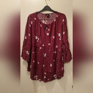 Torrid Floral Burgundy Top